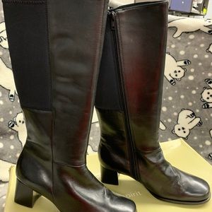 Easy Spirit Black Leather Riding Boot Sz 8-1/2 New, wide calf